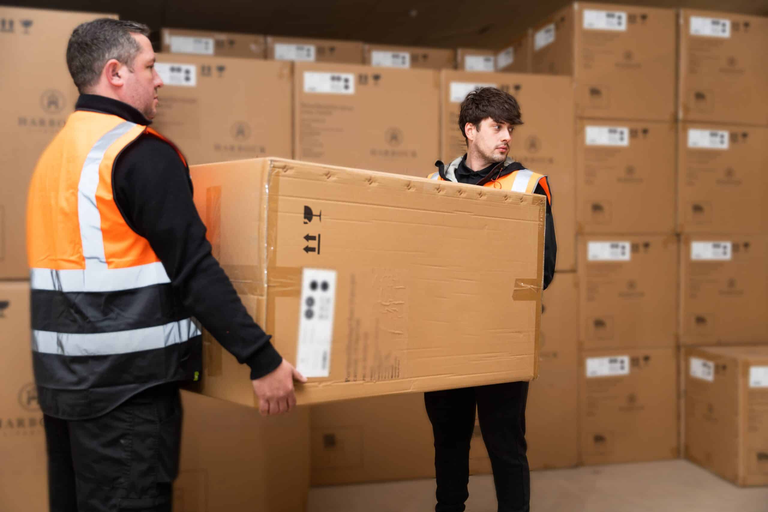 Warehouse storage space with racking and stock