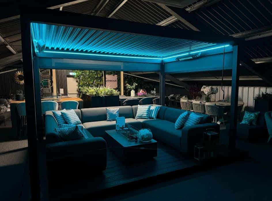 Pergola installation completed in a garden setting