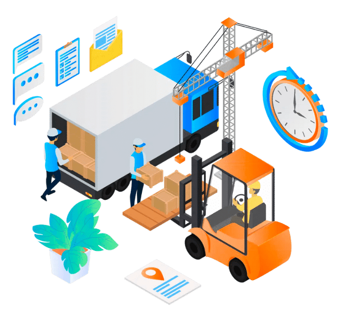Inbound shipping and receiving workflow illustration